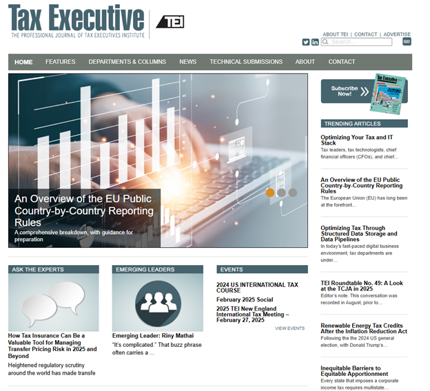 Tax Executive Microsite